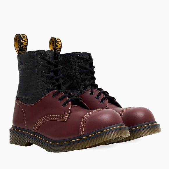 Dr. Martens Men's Black and Burgundy Boots - Picture 2 of 5